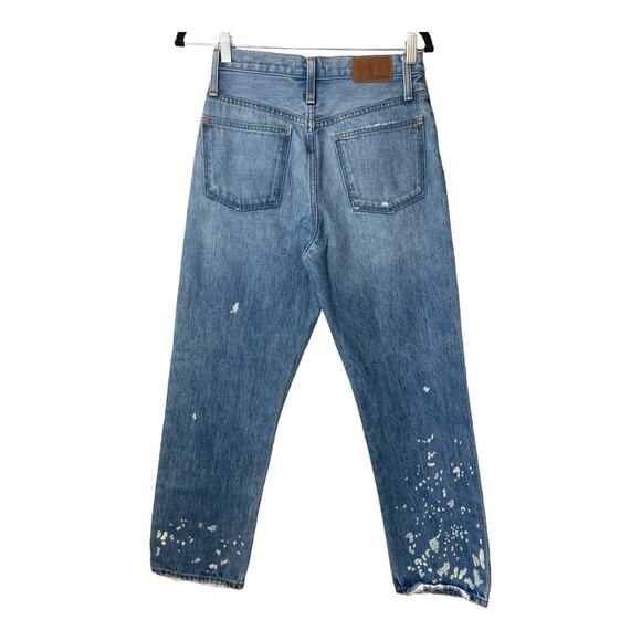 Madewell The Dadjean Bleached Edition Bleached Distressed Ripped Knee Sz 24 - Picture 3 of 6